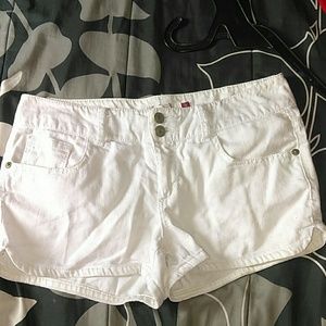 White mini sos shorts